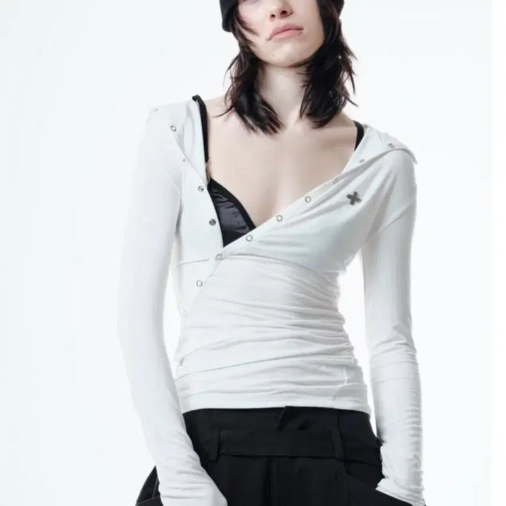 [BUNJANG] 2000 Archives RO Draped Hoodie White / 2000아카이브스 RO DRAPED HOODIE (화이트) 후드