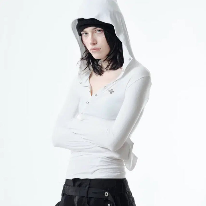 [BUNJANG] 2000 Archives RO Draped Hoodie White / 2000아카이브스 RO DRAPED HOODIE (화이트) 후드