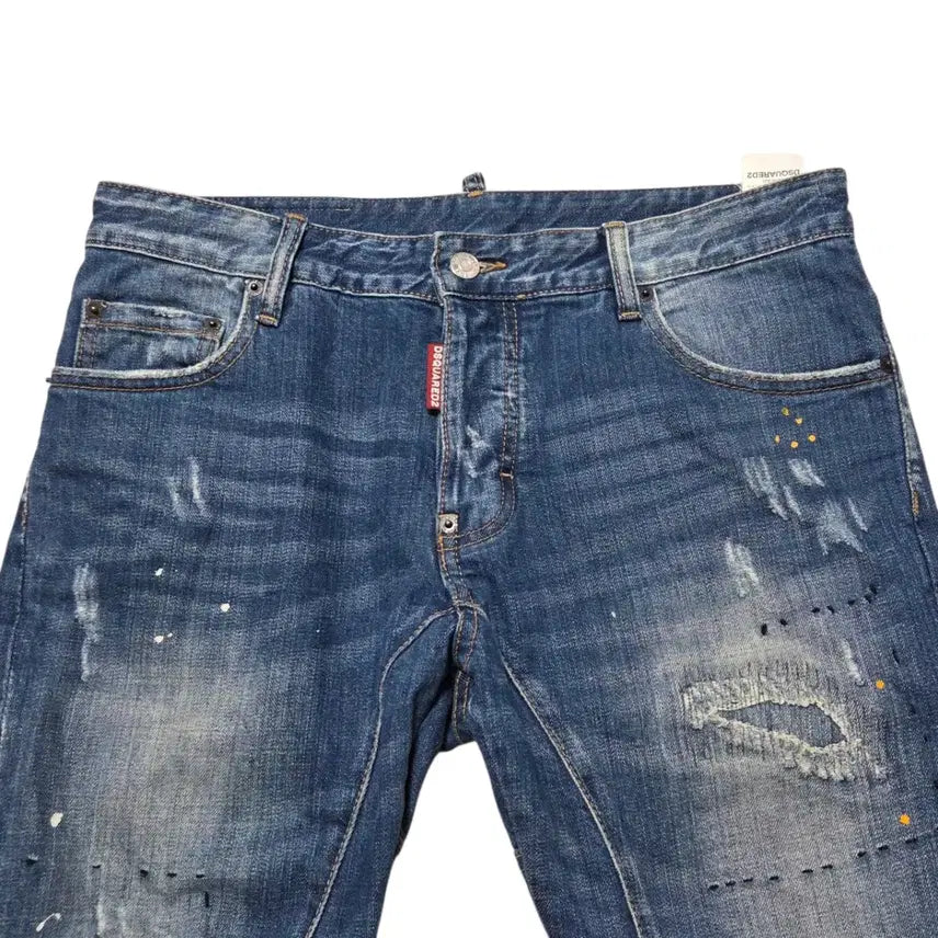 [BUNJANG] Dsquared2 Tidy Biker Jeans Distressed Painted Size 48 / Dsquared2 디스퀘어드2 48 타이디 데미지 페인팅 바이커 진