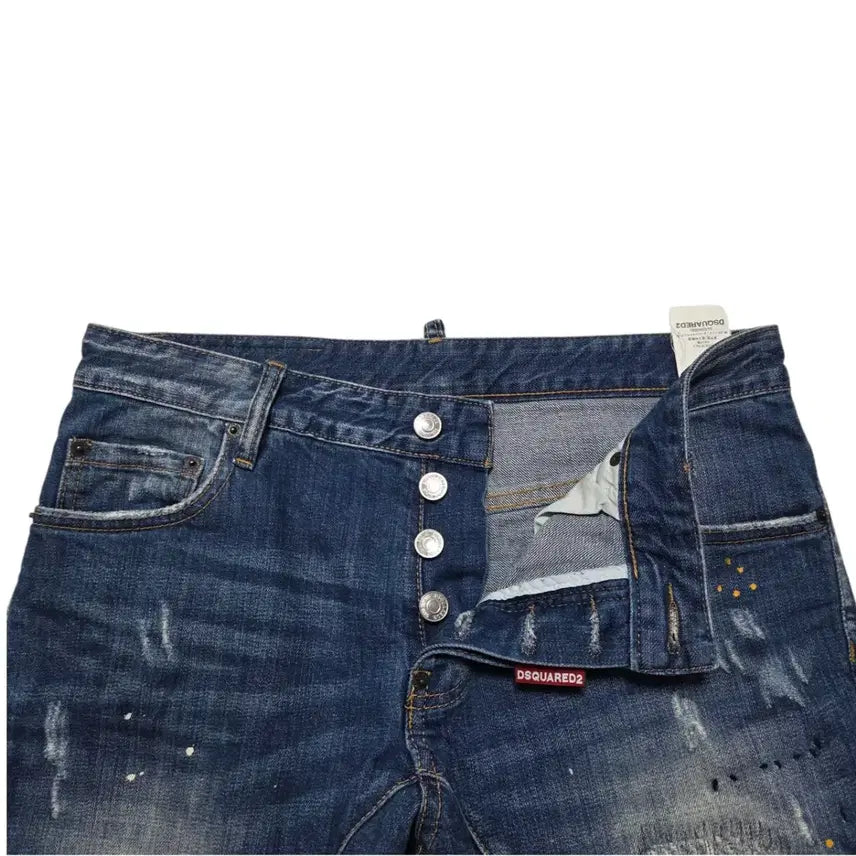 [BUNJANG] Dsquared2 Tidy Biker Jeans Distressed Painted Size 48 / Dsquared2 디스퀘어드2 48 타이디 데미지 페인팅 바이커 진