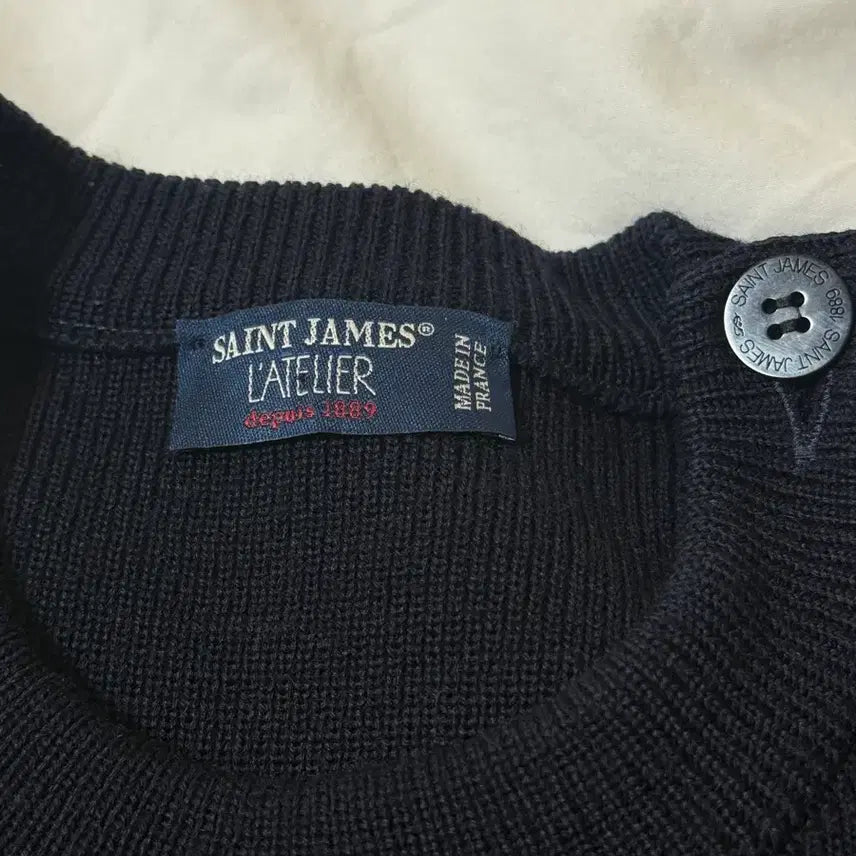[BUNJANG] Saint James Navy Button Knit / 세인트제임스 네이비 버튼 니트