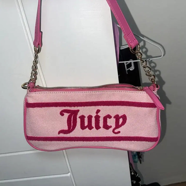 [BUNJANG] Juicy Couture Pink Mini Bag with Round Pouch / 쥬시 꾸뛰르 핑크 미니백+ 원형 파우치