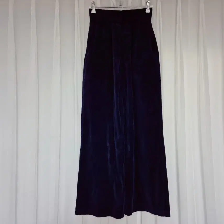 [BUNJANG] Hypnotic Velvet Wide Pants Navy / 히프나틱 벨벳 와이드 역대급 팬츠 네이비