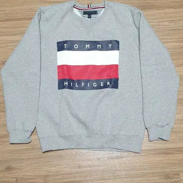 [BUNJANG] Tommy Hilfiger Tricolor Block Crewneck Sweatshirt Gray S / 타미힐피거 로고 맨투맨 회색