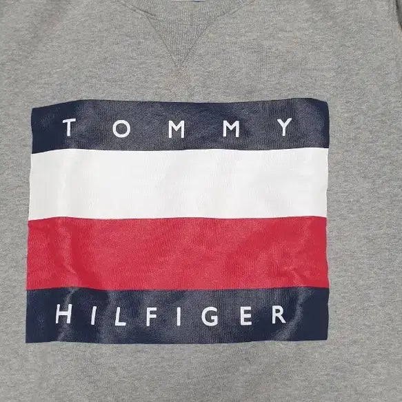 [BUNJANG] Tommy Hilfiger Tricolor Block Crewneck Sweatshirt Gray S / 타미힐피거 로고 맨투맨 회색