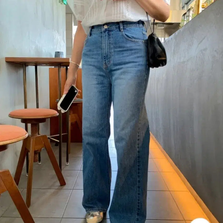 [SOLD OUT] 밤비올라 뉴포토샵 데님팬츠 롱 M 새제품