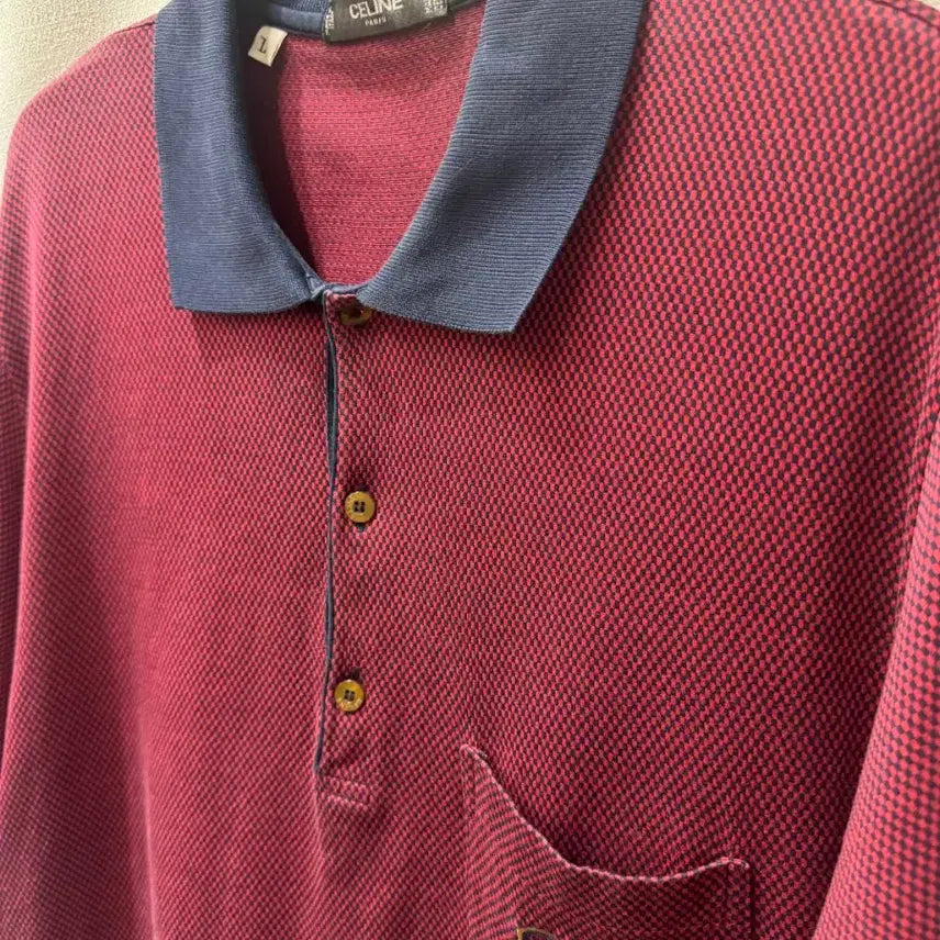 [BUNJANG] Celine Vintage Cotton Polo T-Shirt / 올드 셀린느 코튼 피케이 반팔티 (95~100)
