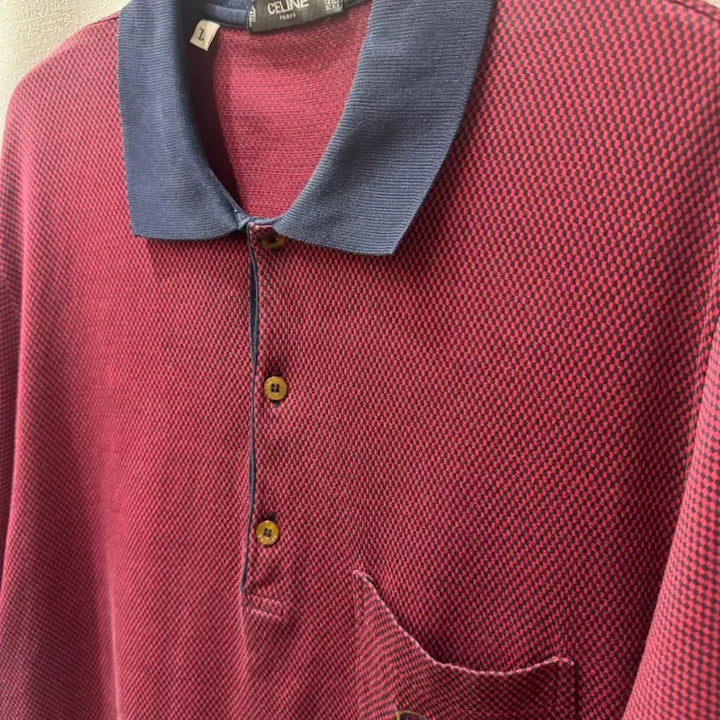 [BUNJANG] Celine Vintage Cotton Polo T-Shirt / 올드 셀린느 코튼 피케이 반팔티 (95~100)