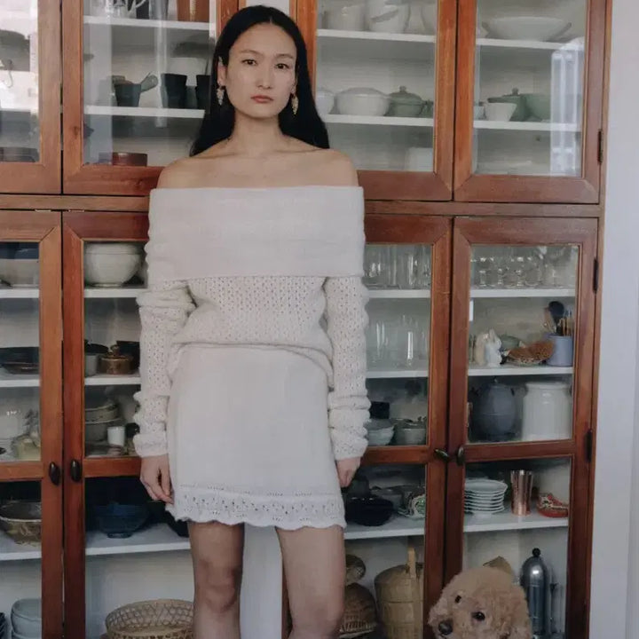 [BUNJANG] Parubeng Mute Alpaca Knit Off-Shoulder / 파르벵 뮤트 니트 MUTE ALPACA KNIT OFF-SHOULDER