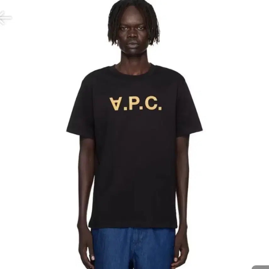 [BUNJANG] A.P.C. Black Velvet Logo T-shirt / 아페쎄 A.P.C. 블랙 금장 로고 반팔 티셔츠 미개봉 새상품 아페세