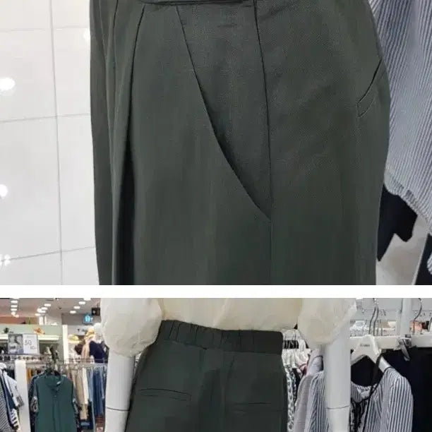 [BUNJANG] CC Collect Button Detail Two-Tuck Wide Half Pants / 새거 씨씨콜렉트) 버튼 장식 투턱  팬츠