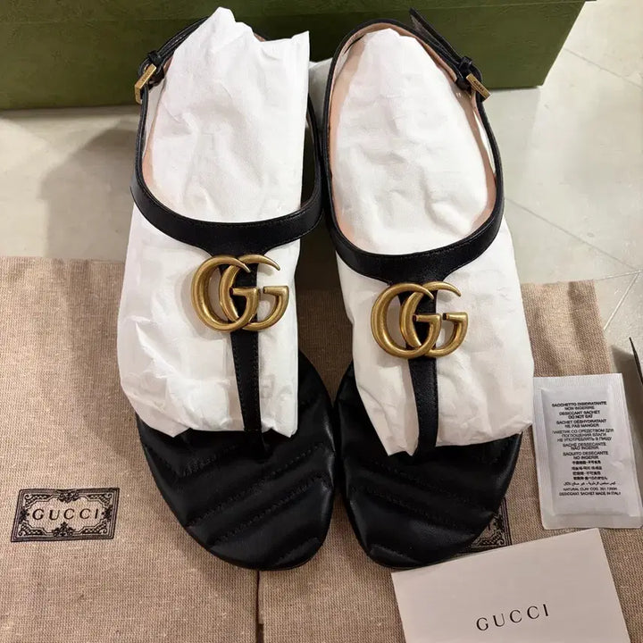 [BUNJANG] Gucci Double G Logo Sandals Black / [새상품]구찌 더블G 로고 샌들 블랙 230,235