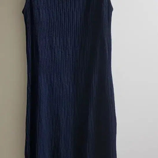 [BUNJANG] Mine Navy Ribbed Knit Dress / 마인 니트원피스