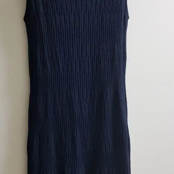 [BUNJANG] Mine Navy Ribbed Knit Dress / 마인 니트원피스