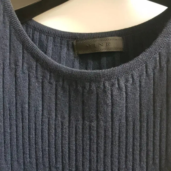 [BUNJANG] Mine Navy Ribbed Knit Dress / 마인 니트원피스