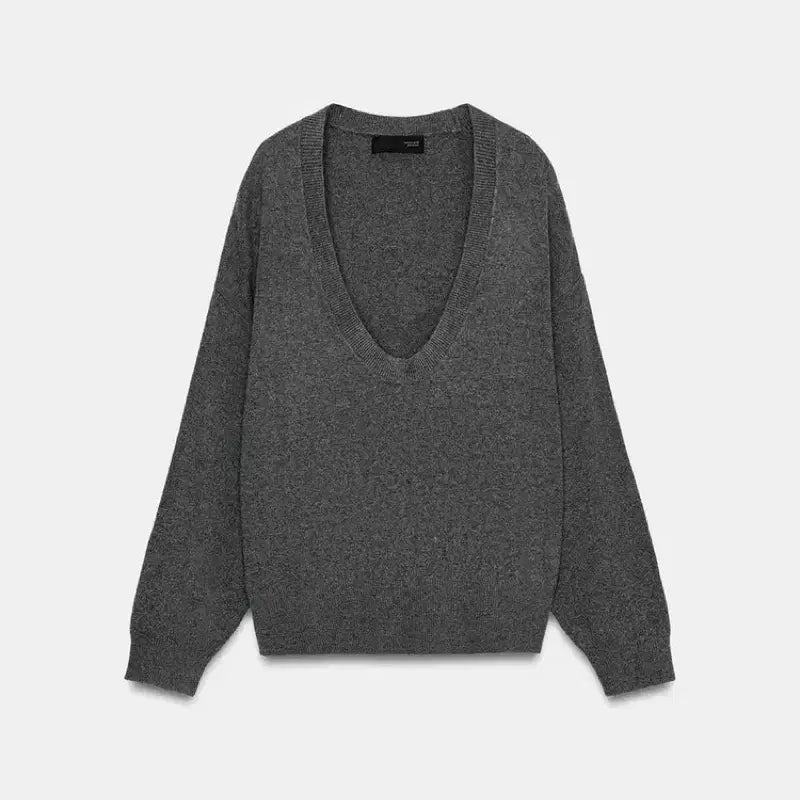 [BUNJANG] Zara V-Neck Knit Sweater Grey / Zara 자라 브이넥 니트 스웨터 그레이 새상품