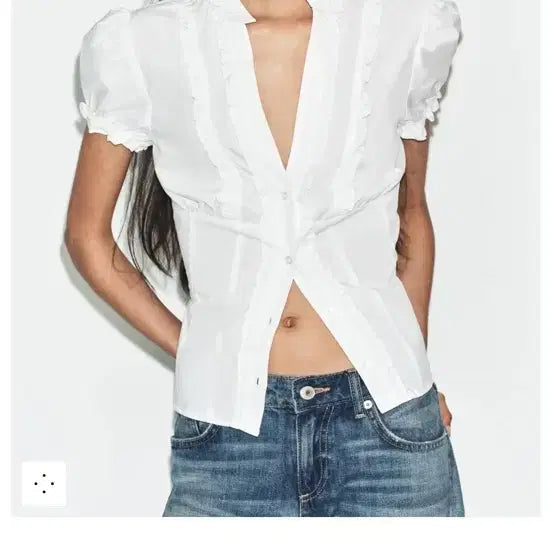 [BUNJANG] ZARA Poplin Frill Shirt / 자라 포플린 프릴셔츠