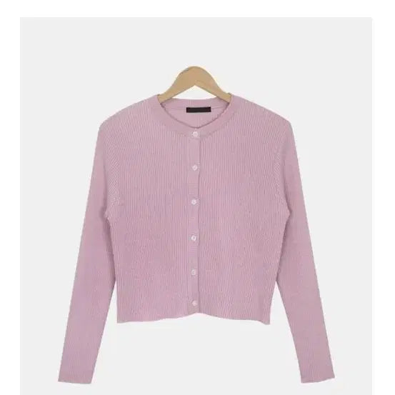 [BUNJANG] Robin.you Pink Ribbed Knit Cardigan / 핑크 골지 니트 가디건 (로빈유)
