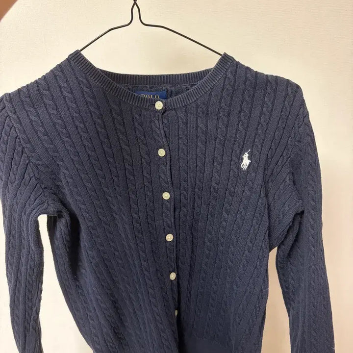 [BUNJANG] Polo Ralph Lauren Navy Cable Knit Cardigan / 폴로 랄프로렌 네이비 꽈배기 가디건
