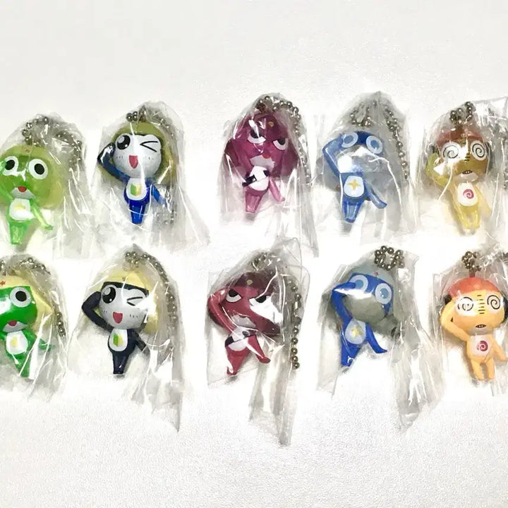 [BUNJANG] Keroro Frog Gum Keyring Set (10 Types, Sealed) / [미개봉] 개구리 중사 케로로 구미 키링 10종 일괄