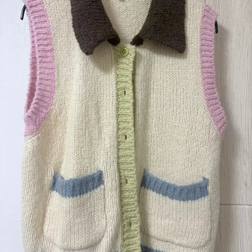 [BUNJANG] GROVE Color Block Knit Vest / 그로브 배색 니트 조끼