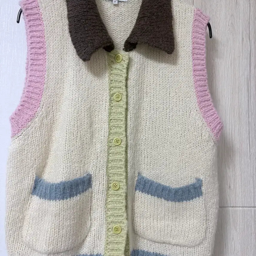 [BUNJANG] GROVE Color Block Knit Vest / 그로브 배색 니트 조끼