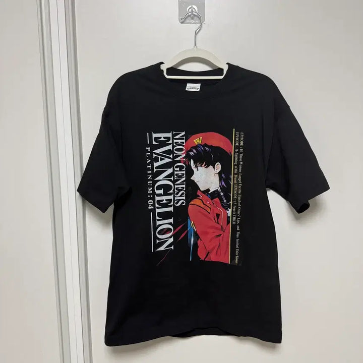 [BUNJANG] Evangelion Misato Black Short Sleeve T-shirt / 에반게리온 미사토 블랙 반팔 티셔츠