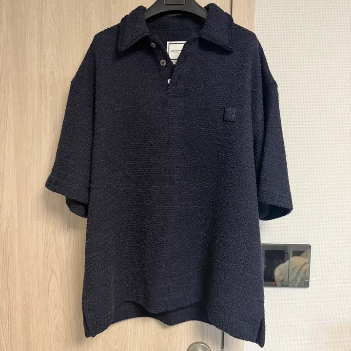 [BUNJANG] Wooyoungmi 25SS Tweed Collar T-Shirt Navy / [50] 우영미 25SS 트위드카라티 네이비