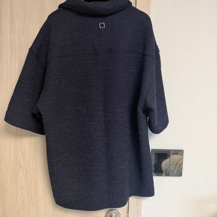 [BUNJANG] Wooyoungmi 25SS Tweed Collar T-Shirt Navy / [50] 우영미 25SS 트위드카라티 네이비