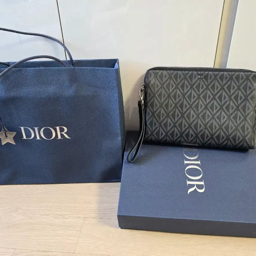 [BUNJANG] Dior CD Diamond Canvas Clutch / DIOR CD 다이아몬드 캔버스 클러치
