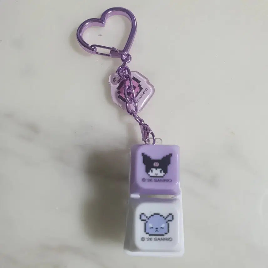 [BUNJANG] Sanrio Kuromi Cube Heart Keychain / 산리오 쿠로미 키링 큐브형 하트고리