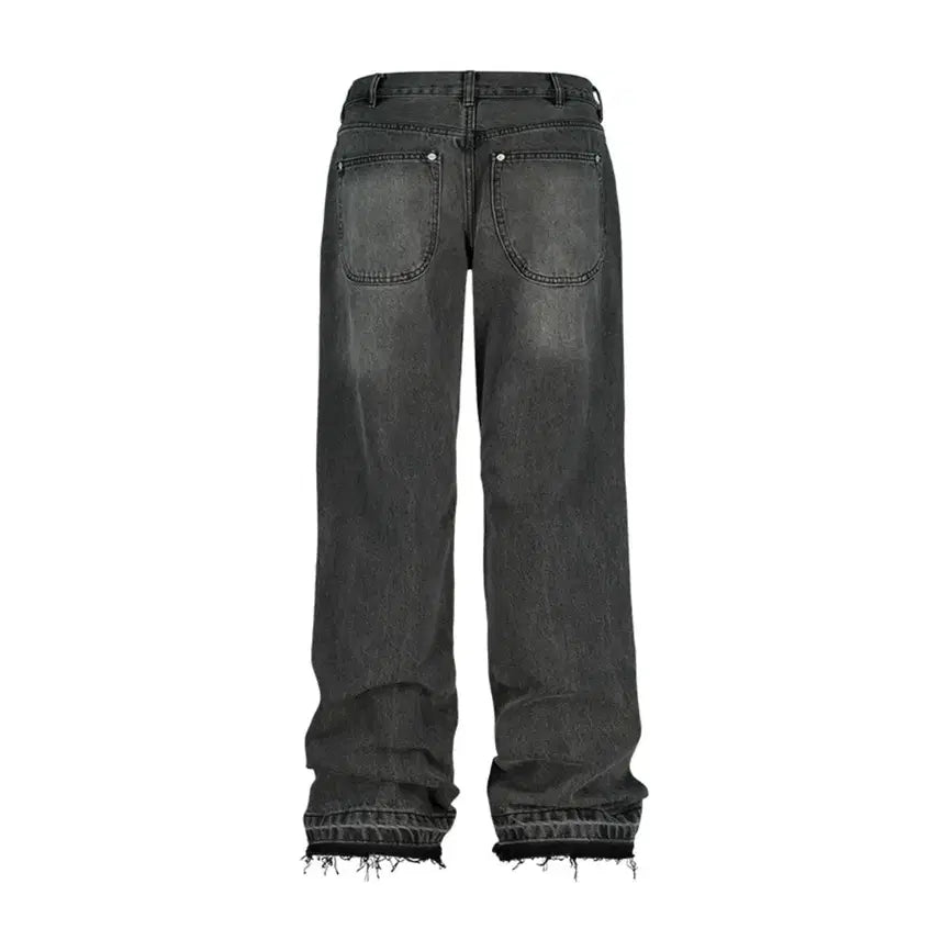 [SOLD OUT] 슬로우애시드 커브드 데님 팬츠 블랙 M