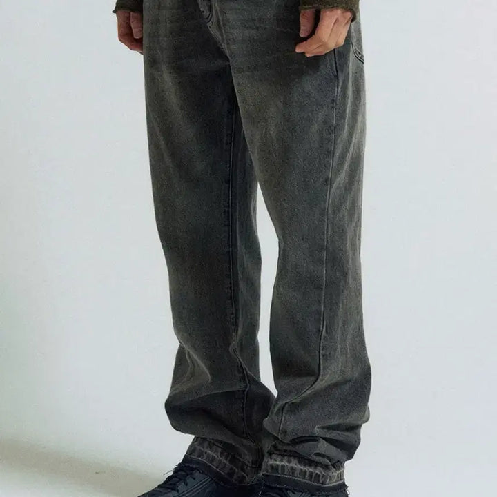 [SOLD OUT] 슬로우애시드 커브드 데님 팬츠 블랙 M