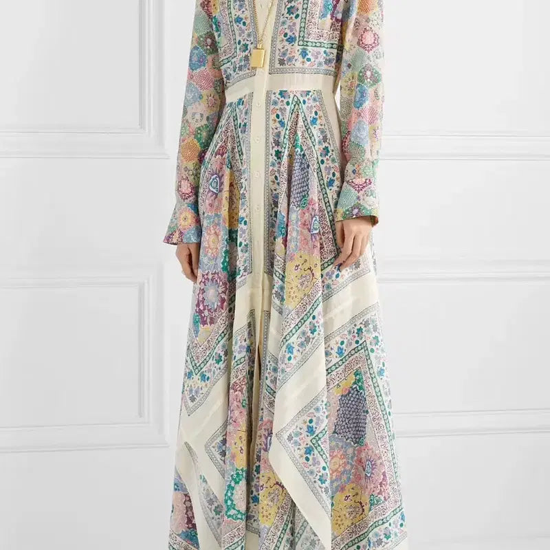 [BUNJANG] Altuzarra Silk 100% Long Dress / 알투라자 패턴 실크100% 롱 원피스 38