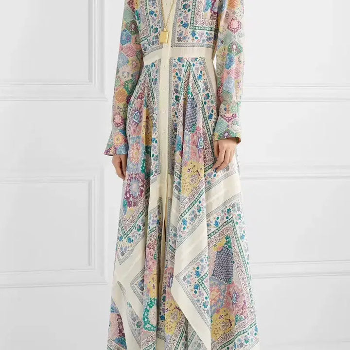 [BUNJANG] Altuzarra Silk 100% Long Dress / 알투라자 패턴 실크100% 롱 원피스 38