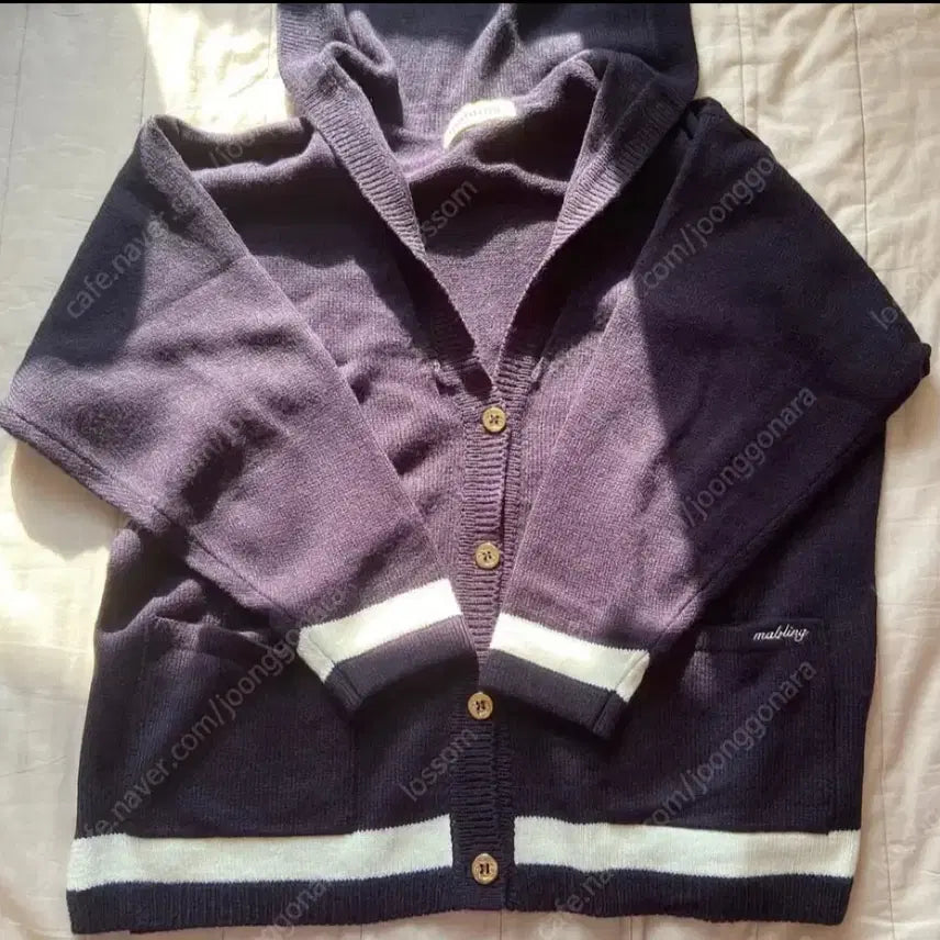 [BUNJANG] Serafuku Style Cardigan Navy / 마블링 세라복 스타일 가디건 네이비