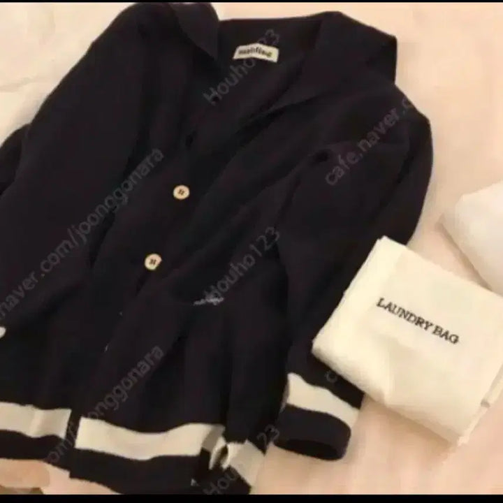 [BUNJANG] Serafuku Style Cardigan Navy / 마블링 세라복 스타일 가디건 네이비