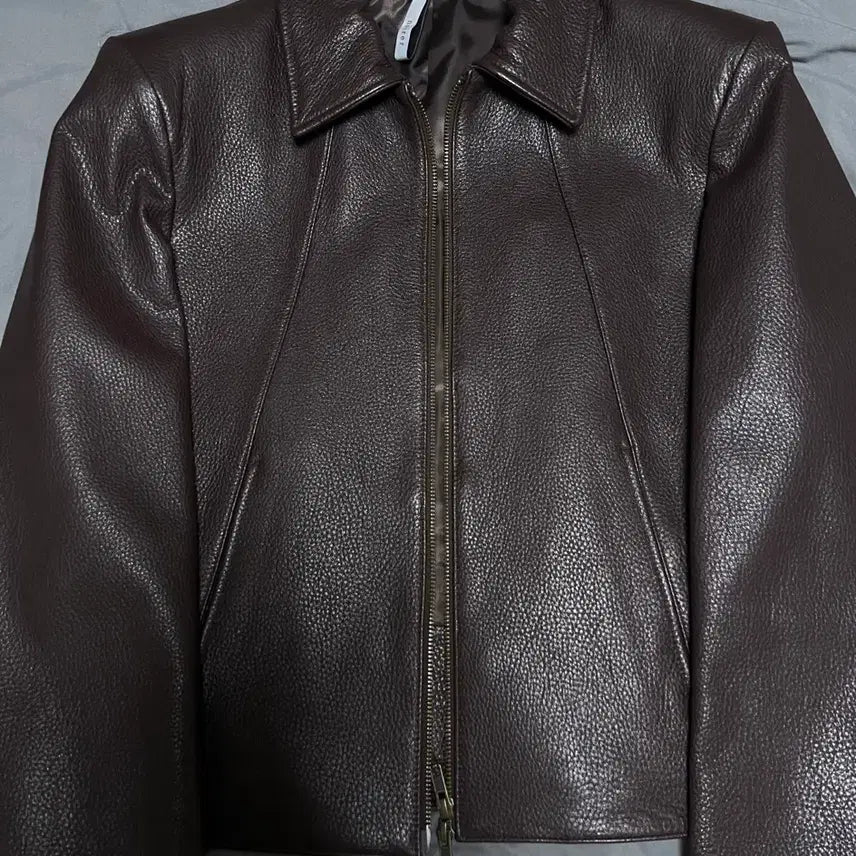 [BUNJANG] Noir Goat Shrunken Leather Jacket Brown / [48] 노이어 고트 슈렁큰 레더 자켓 브라운