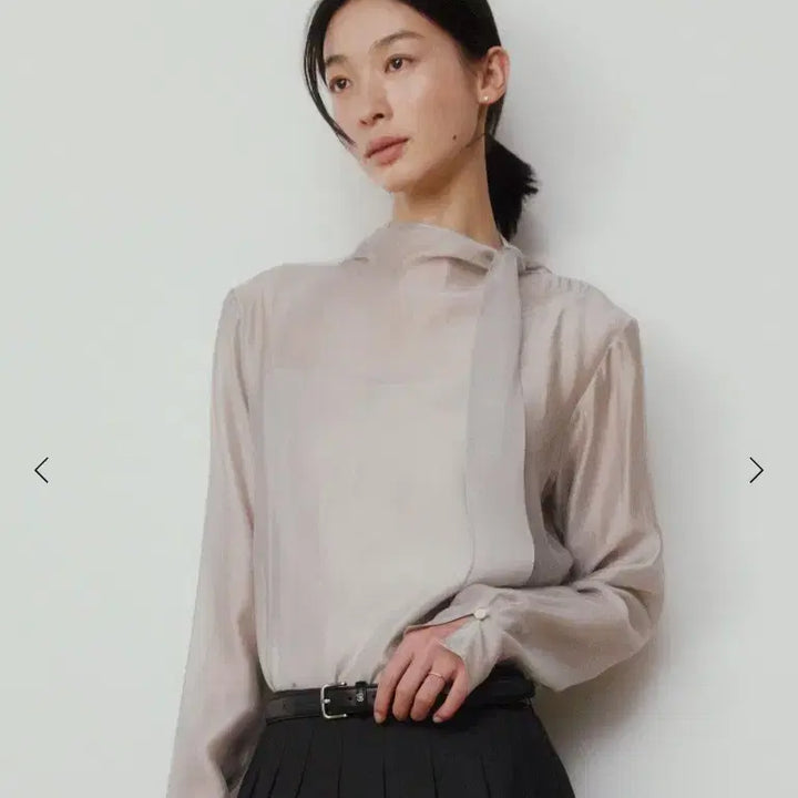 [BUNJANG] Sienne Mariee Tie Blouse Dove Gray S / 새상품 시에 마리시어 타이 블라우스 도브그레이 S