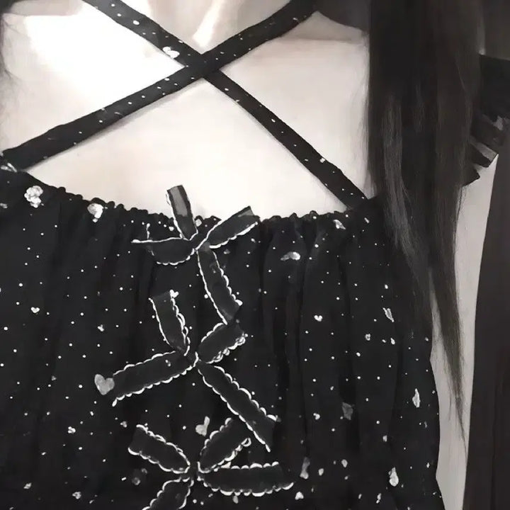 [BUNJANG] Subculture Rabbit Ear Cardigan and Dress Set / 지뢰계 서브컬처 토끼귀 가디건+원피스 세트