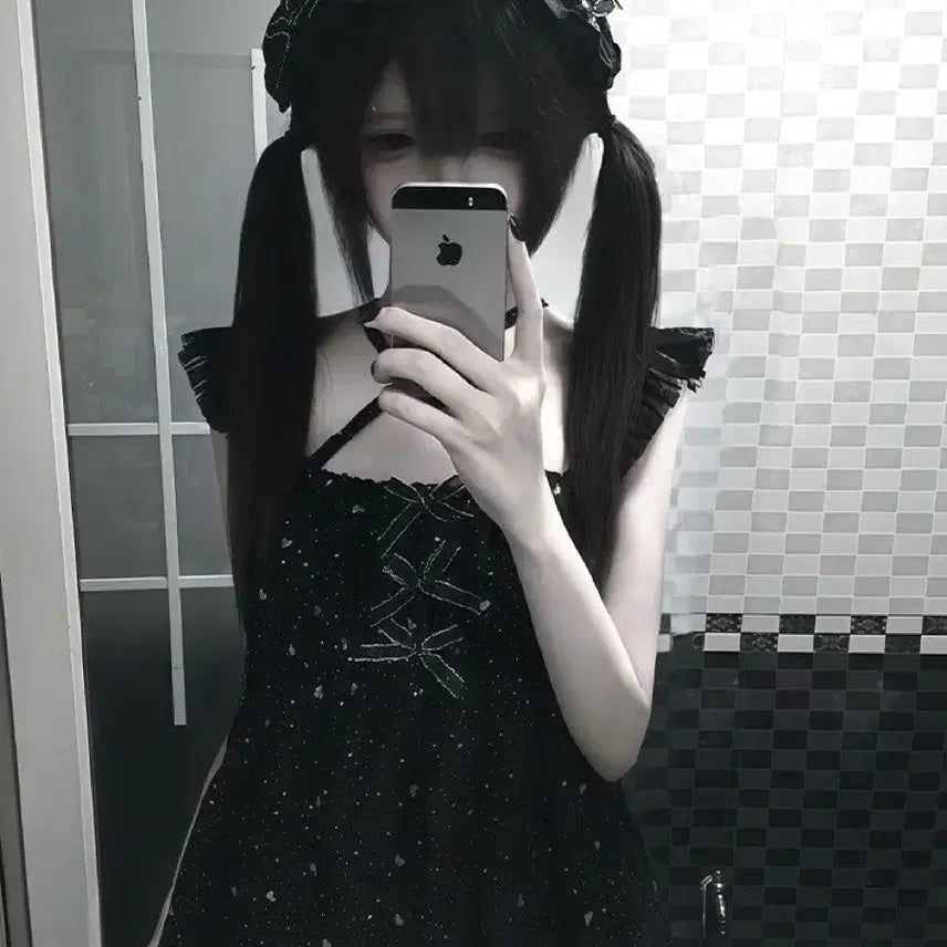 [BUNJANG] Subculture Rabbit Ear Cardigan and Dress Set / 지뢰계 서브컬처 토끼귀 가디건+원피스 세트