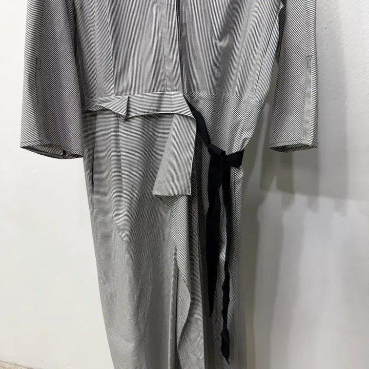 [BUNJANG] TIME (Hansem) Striped Wrap Shirt Dress / 정품) TIME 타임 한섬 스트라이프 랩 셔츠 원피스 82