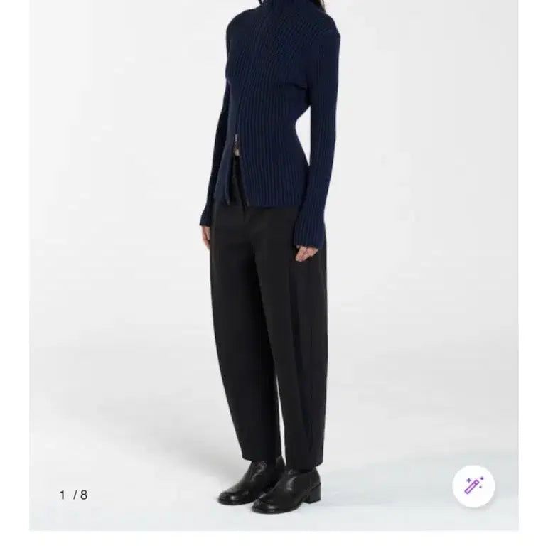 [BUNJANG] Amomento Garçonne Snap Pants Black Size 0 / 아모멘토 스냅 가르송 팬츠 블랙 0사이즈