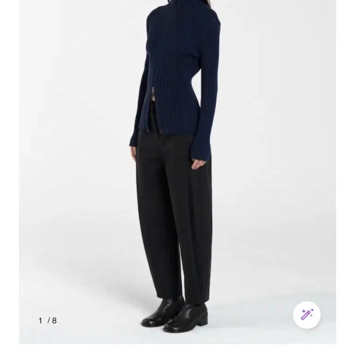 [BUNJANG] Amomento Garçonne Snap Pants Black Size 0 / 아모멘토 스냅 가르송 팬츠 블랙 0사이즈