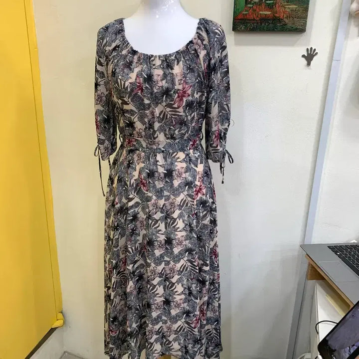 [BUNJANG] Floral Pattern Long Dress / 플라워 패턴 롱 원피스