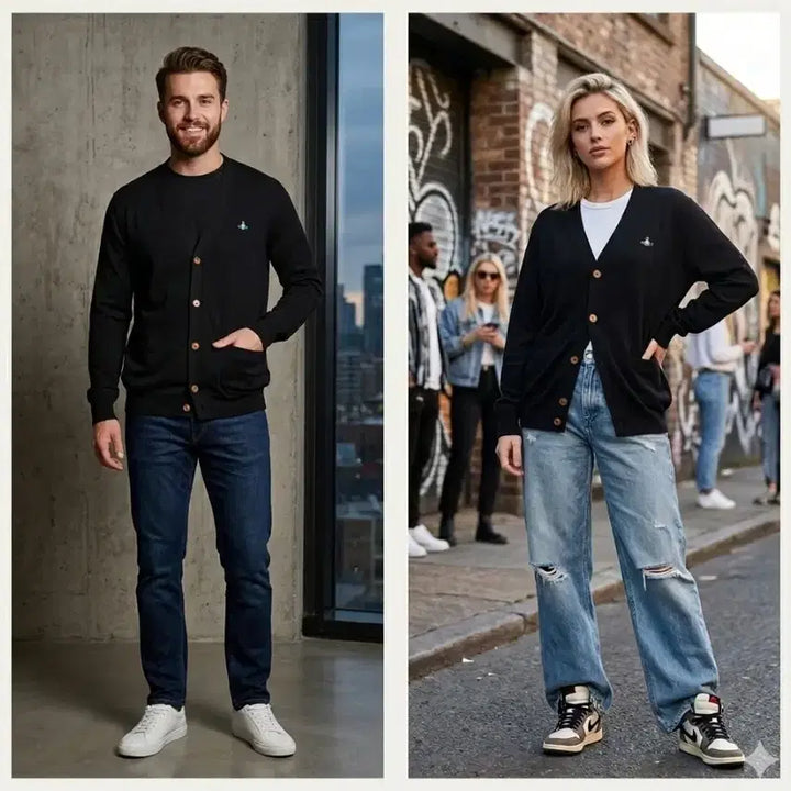 [BUNJANG] Vivienne Westwood Black Cardigan (L) / 비비안웨스트우드 블랙 가디건 L사이즈