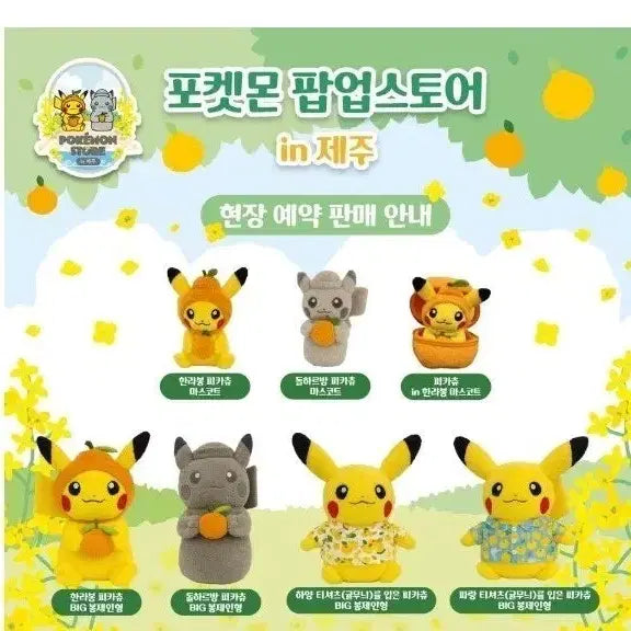 [BUNJANG] Pokemon Hallabong Pikachu Plush Doll Limited Edition Jeju Pop-Up Store / 한라봉 피카츄 봉제인형 (포켓몬스터 제주 팝업스토어 한정판)