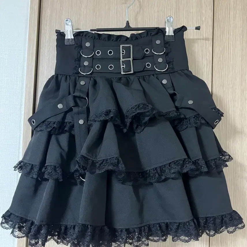 [BUNJANG] Noemi Double Belt Skirt / 노에미 더블 벨트 스카판 지뢰계 서브컬쳐