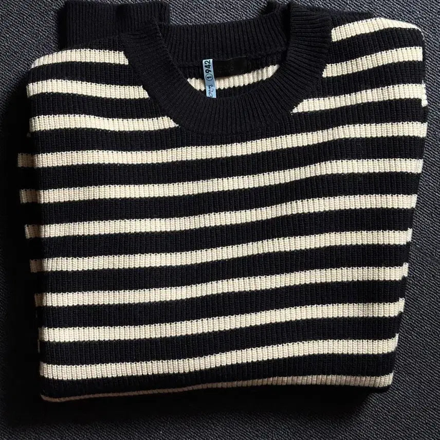 [BUNJANG] MOMA Design Stripe Knit Black / 모마디자인/ 스트라이프 니트 블랙/50