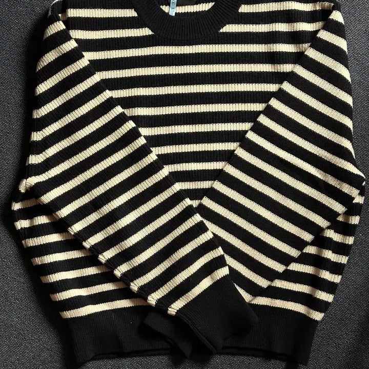 [BUNJANG] MOMA Design Stripe Knit Black / 모마디자인/ 스트라이프 니트 블랙/50